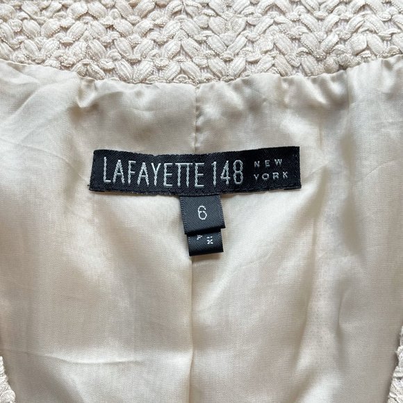 Woven Look Collarless Blazer | Lafayette 148 New York - Picture 8 of 9